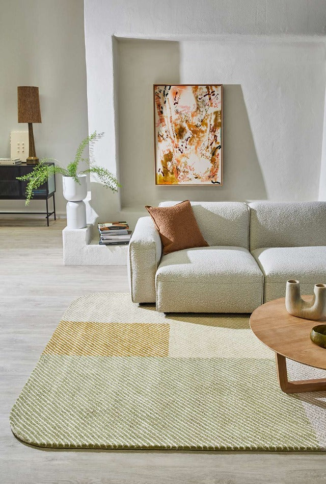 Pinstripe Handmade NZ Wool Rug | Citrus - Enquire now for availability