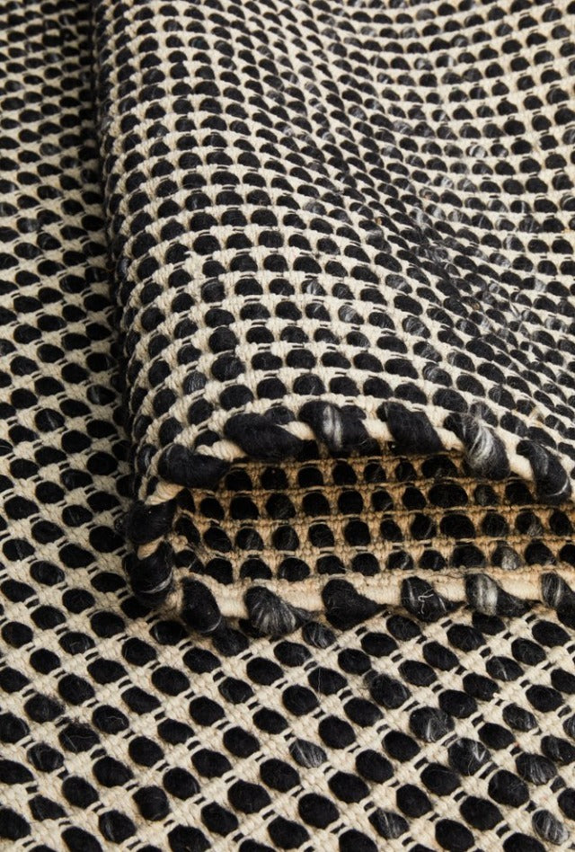 Carlos Felted Wool Rug | Black Natural