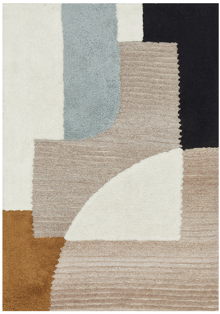 Bird eye view of a multi-colored and geometric, modern design.