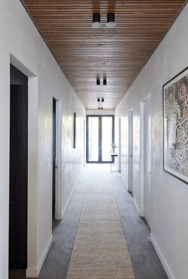 Dropletts Handmade Wool Hall Runner | Beige | Custom Length x 80cm Wide | Eta Late Nov 2025