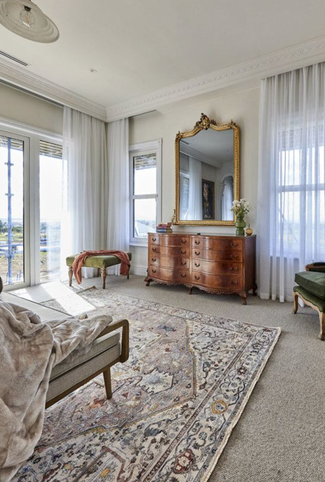 Heraz Mushroom Rug | Pinks | Ankur & Sharon | Main Bedroom 2022