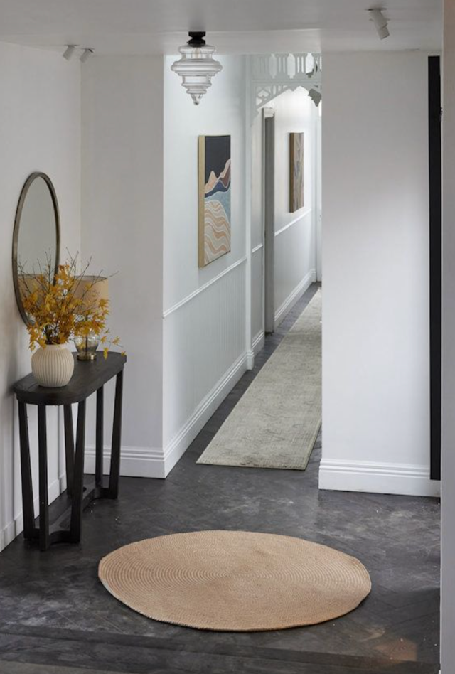 Paddington Hand Braided Round Rug | Clay - Enquire for availability | Oz & Omar | Hallway 2022