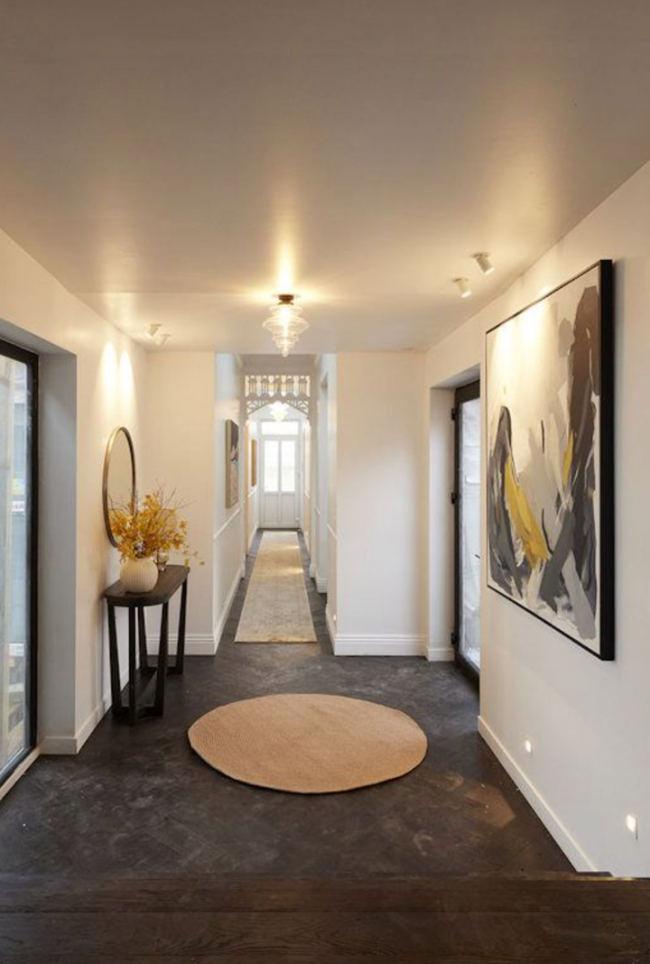 Paddington Hand Braided Round Rug | Clay - Enquire for availability | Oz & Omar | Hallway 2022