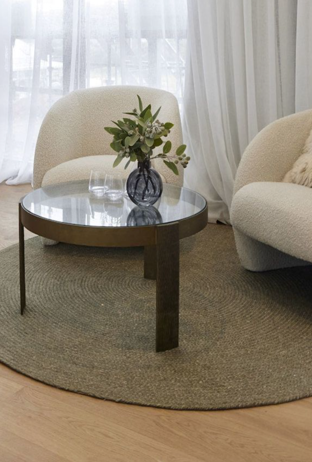 Paddington Hand Braided Round Rug | Olive - Enquire for availability | Jenny & Dylan | Hallway 2022