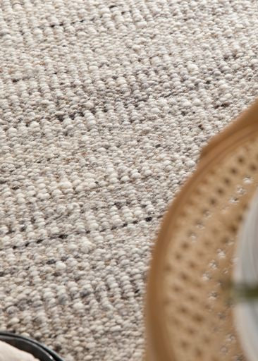 flatwoven wool rug in neutral colours