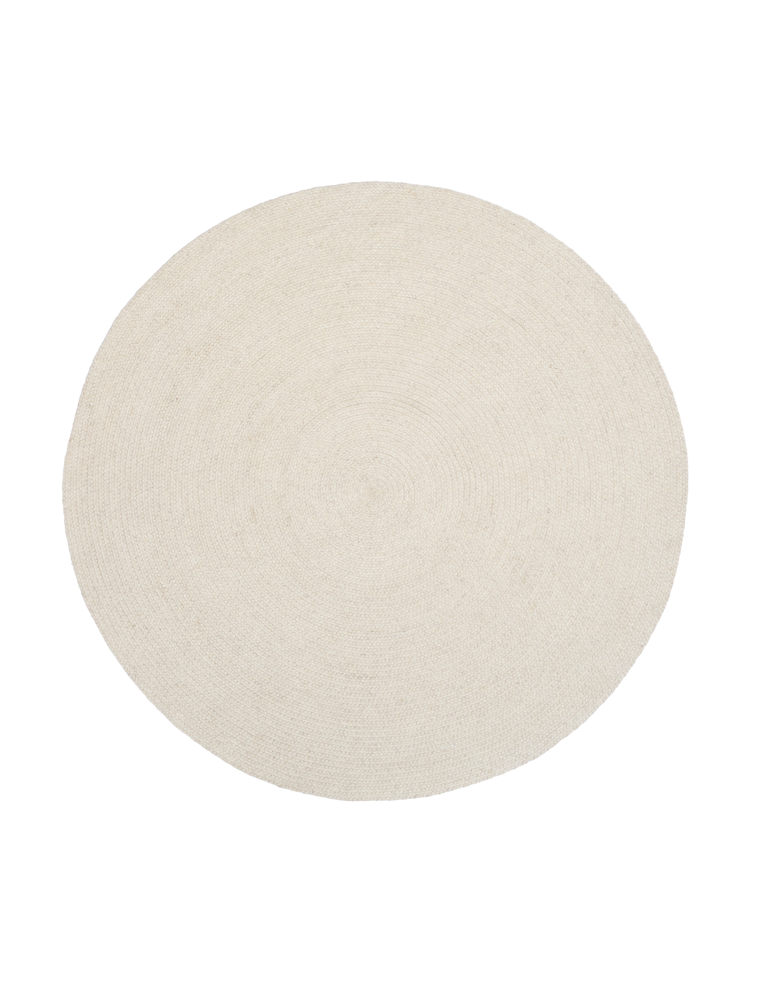Round beige rug on a white background