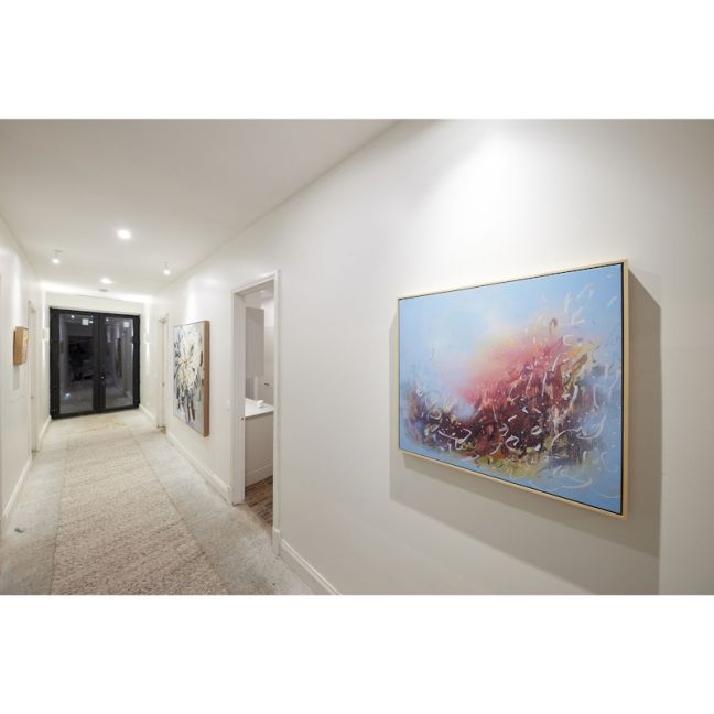 Dropletts Light Grey Handmade Hall Runner | Custom cut Length x 80 cm wide