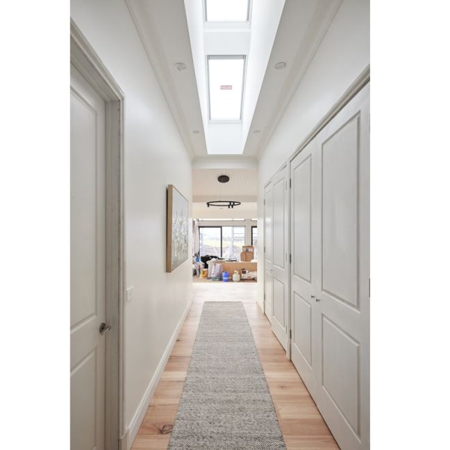 Dropletts Light Grey Handmade Hall Runner | Custom cut Length x 80 cm wide