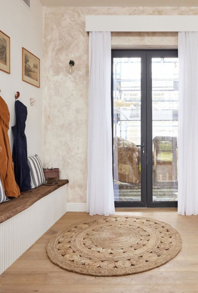 Daisy Round Rug | Natural Jute