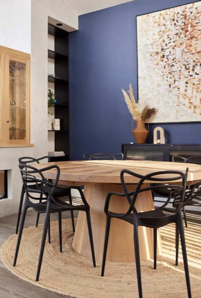 Kerala Round Braided Jute Rug | Natural Silver