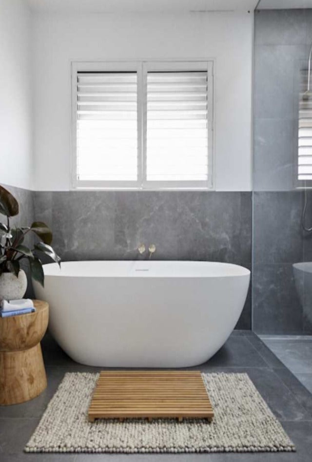 Navana Stony Rug | Natural | Rachel & Ryan Bathroom Week 2022