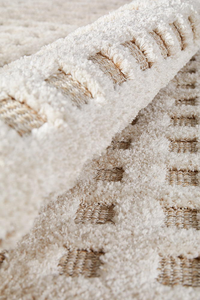 close up of a loop and cut pile rug
