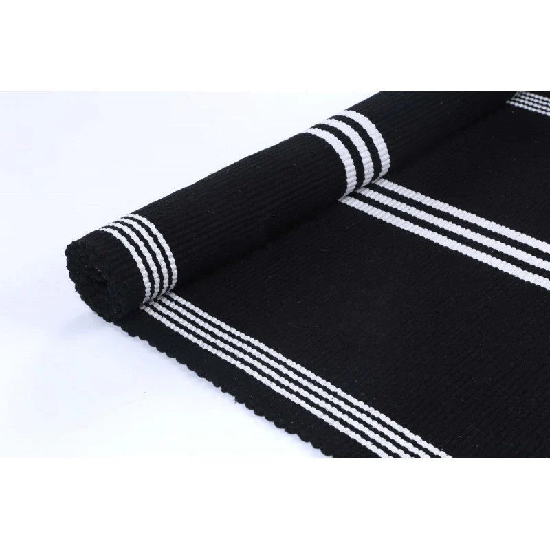 Roger Black & White Stripe Rug