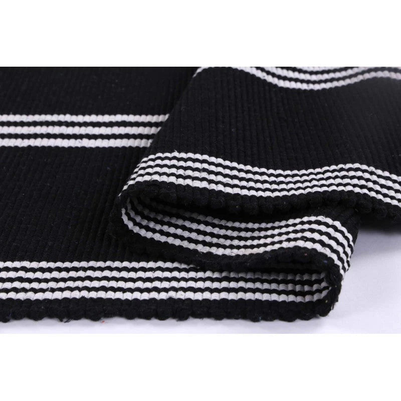 Roger Black & White Stripe Rug