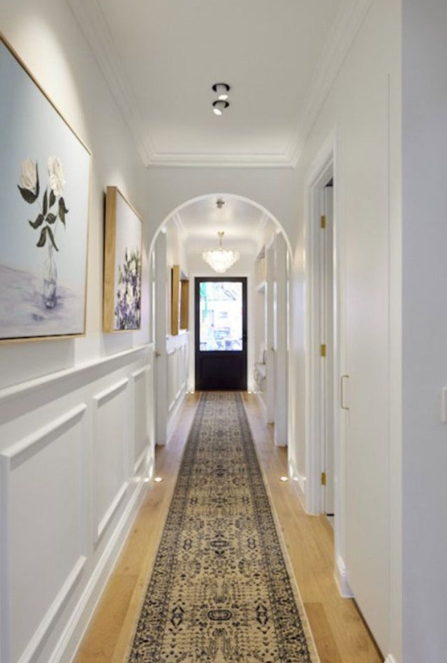 Wedgewood Cream & Blue Tav Hall Runner | Custom cut length x 80cm wide |$59 per metre - ETA Late DEC '25