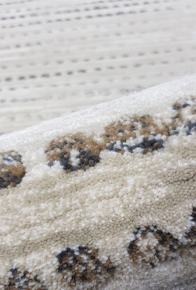 Madrid Dotts Beige Rug | Beige Tan Grey