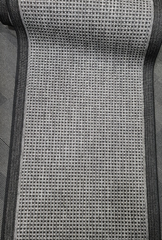 Chinos Silver Black Rubber Back Runner | Custom cut length x 80cm wide | $45 per metre