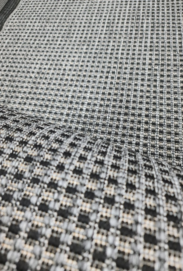 Chinos Silver Black Rubber Back Runner | Custom cut length x 80cm wide | $45 per metre