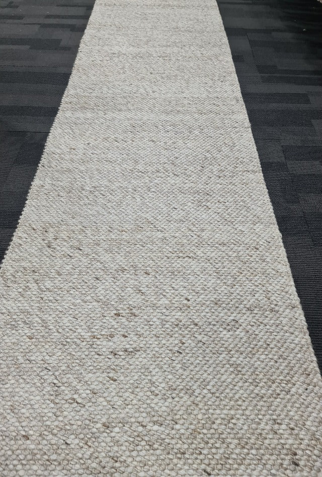 Dropletts Off White & Beige Handmade Wool Hall Runner | Custom Cut Length x 80 cm wide | $95 per metre - ETA Late Nov '25