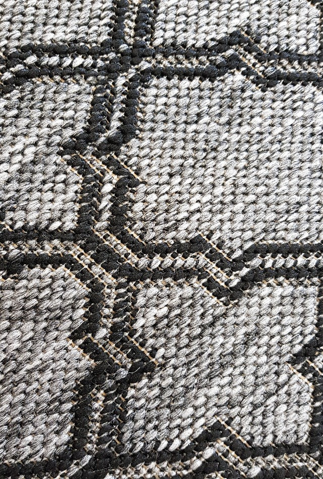 Lattice Seaspray Rug | Silver Black | Elise and Matt's Outdoor Terrace Oslo 2019