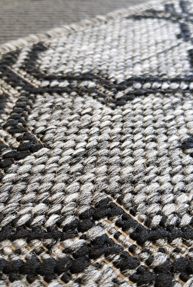 Lattice Seaspray Rug | Silver Black | Elise and Matt's Outdoor Terrace Oslo 2019