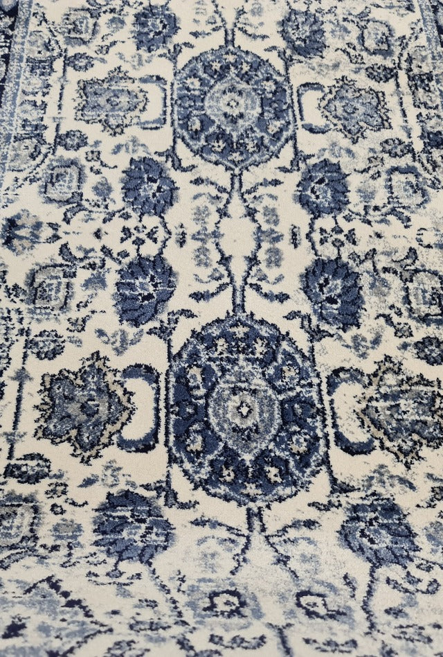 Renaissance Cream Blue Hall Runner | Custom cut length x 80cm wide| $89 per metre