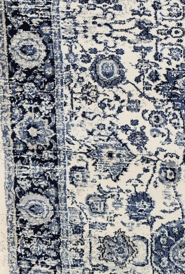 Renaissance Cream Blue Hall Runner | Custom cut length x 80cm wide| $89 per metre