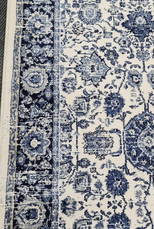 Renaissance Cream Blue Hall Runner | Custom cut length x 80cm wide| $89 per metre