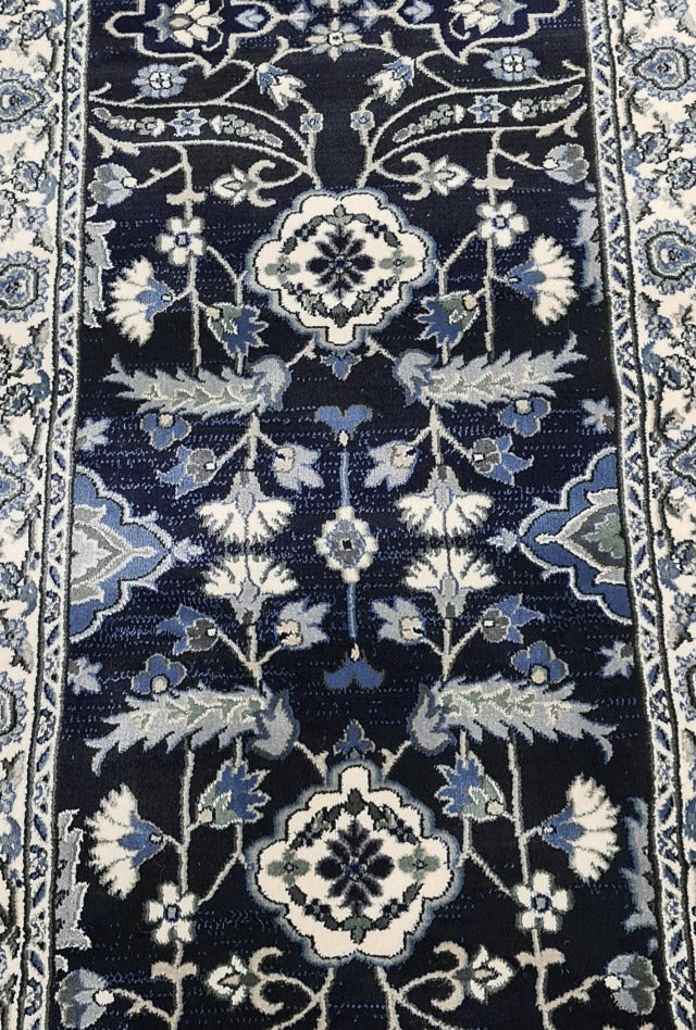 Verona 6256 Navy Hall Runner | Custom cut length x 80cm wide | $95 per metre