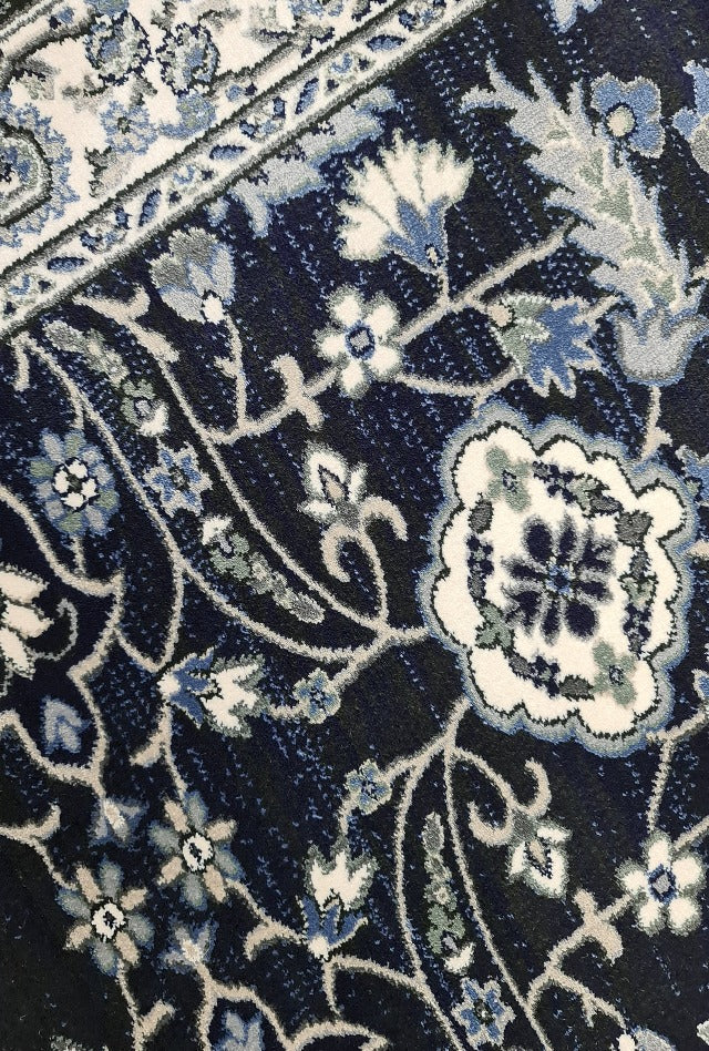 Verona 6256 Navy Hall Runner | Custom cut length x 80cm wide | $95 per metre