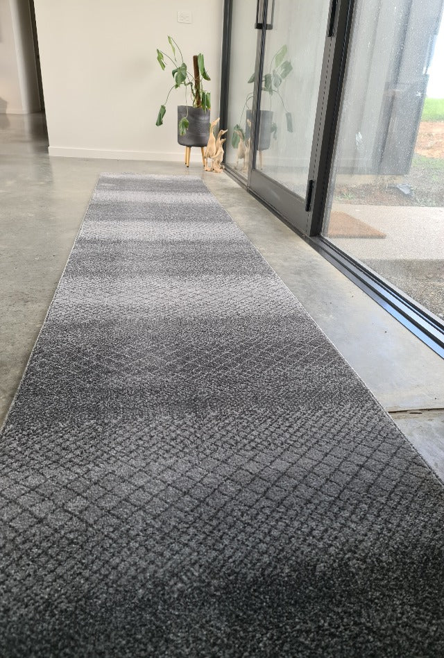 Lagos Tribal Grey Hall Runner | Custom cut length x 80cm wide | $69 per metre