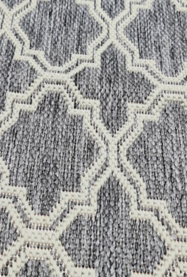 Lattice Seaspray Runner | Silver/Off White | Custom Cut Length x 66cm wide | $39 per metre