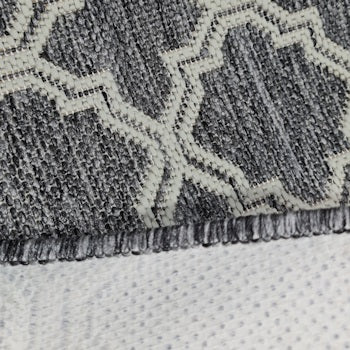 Lattice Seaspray Runner | Silver/Off White | Custom Cut Length x 66cm wide | $39 per metre