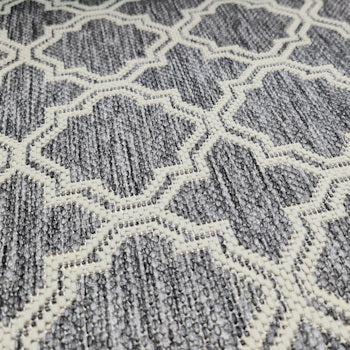 Lattice Seaspray Runner | Silver/Off White | Custom Cut Length x 66cm wide | $39 per metre