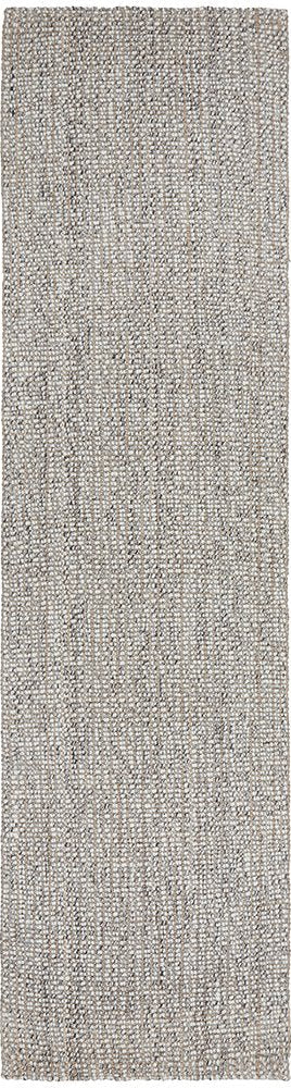 Textured gray runner rug on a white background