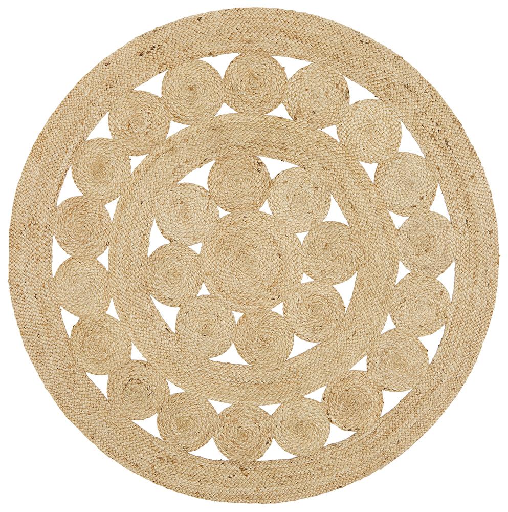 Daisy Round Rug | Natural Jute