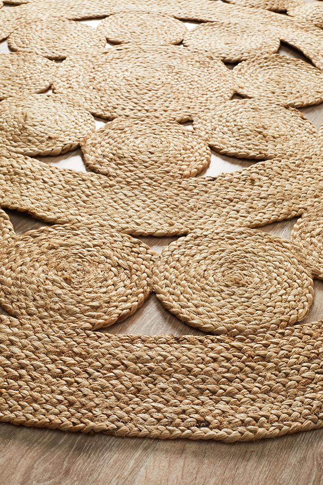 Daisy Round Rug | Natural Jute