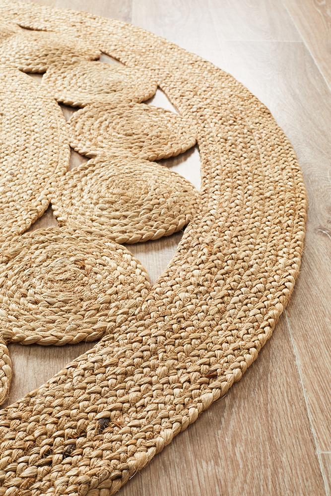 Daisy Round Rug | Natural Jute