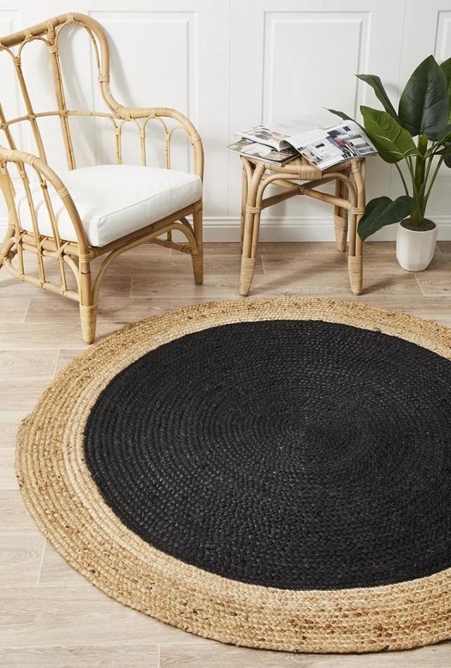 Round Jute Rug | Black