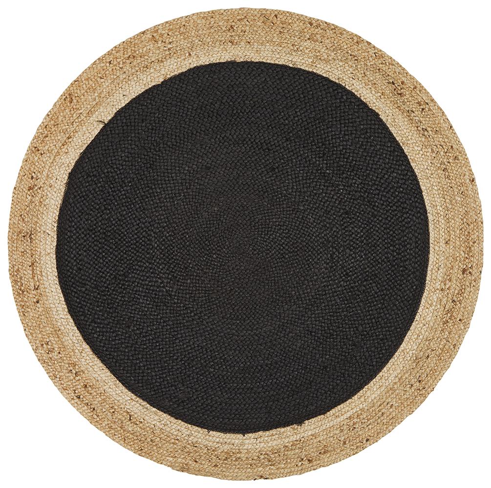 Round Jute Rug | Black