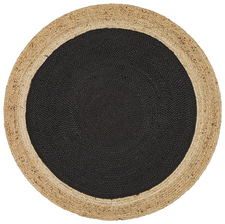 Round Jute Rug | Black