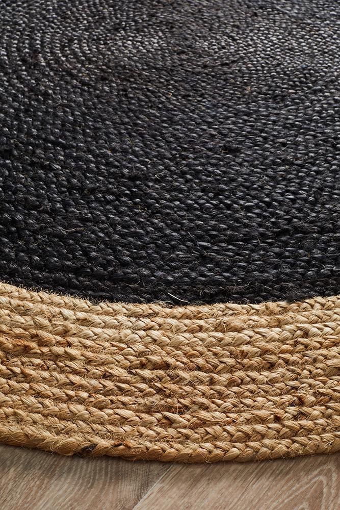 Round Jute Rug | Black