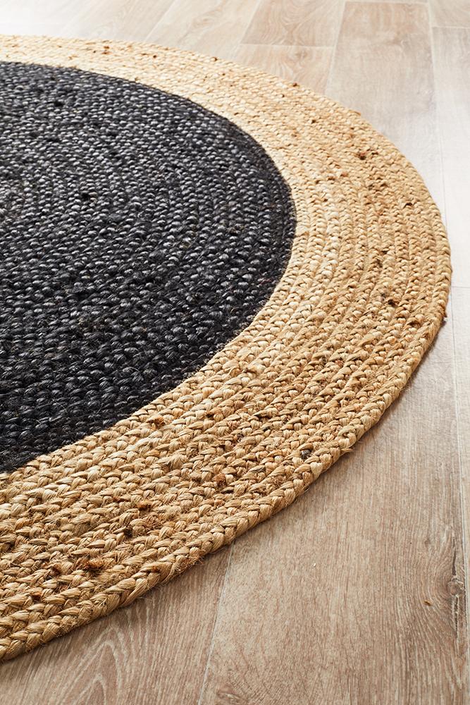 Round Jute Rug | Black