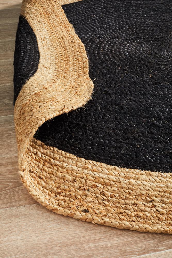 Round Jute Rug | Black