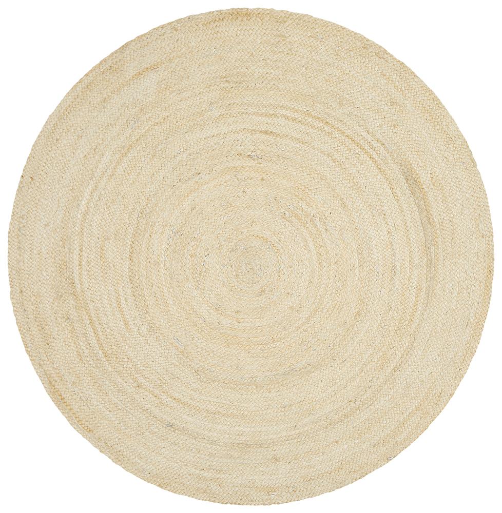 Round Jute Rug | Bleached Natural
