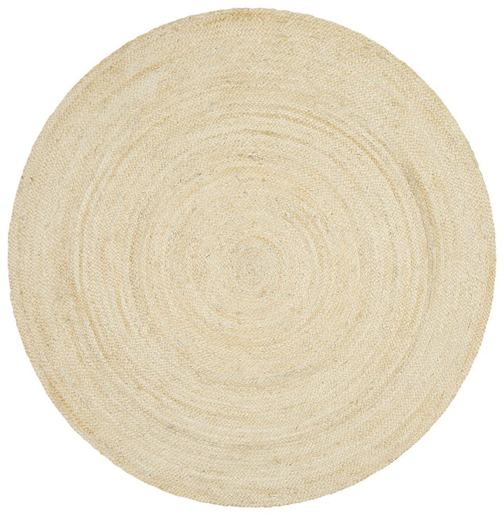 Round Jute Rug | Bleached Natural