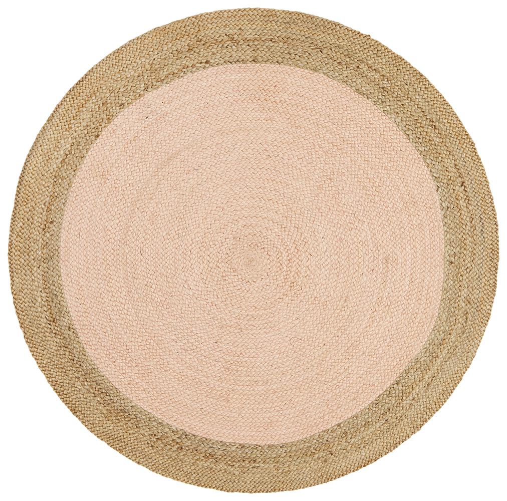 Round Jute Rug | Pink