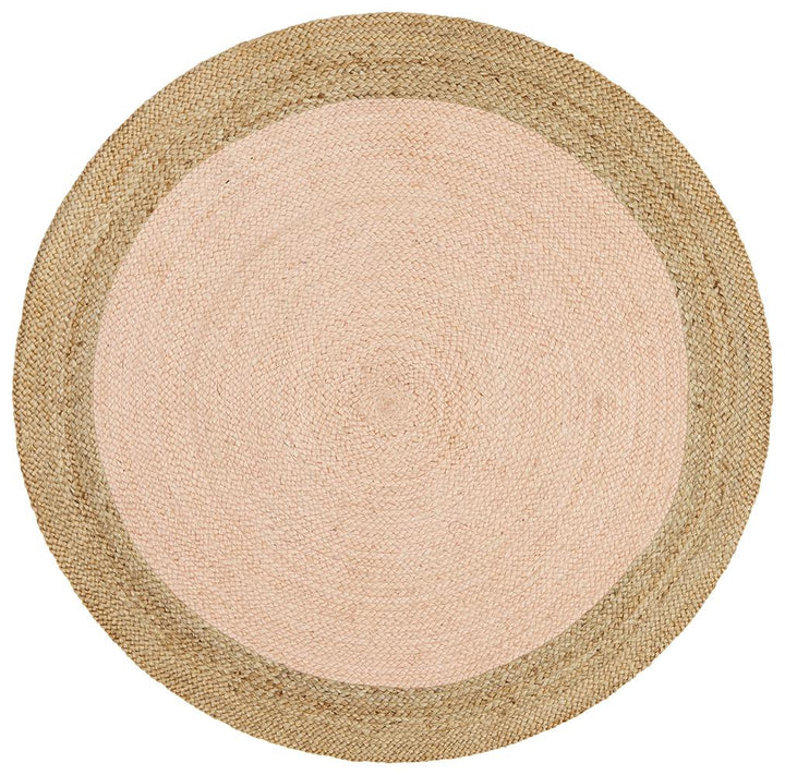 Round Jute Rug | Pink