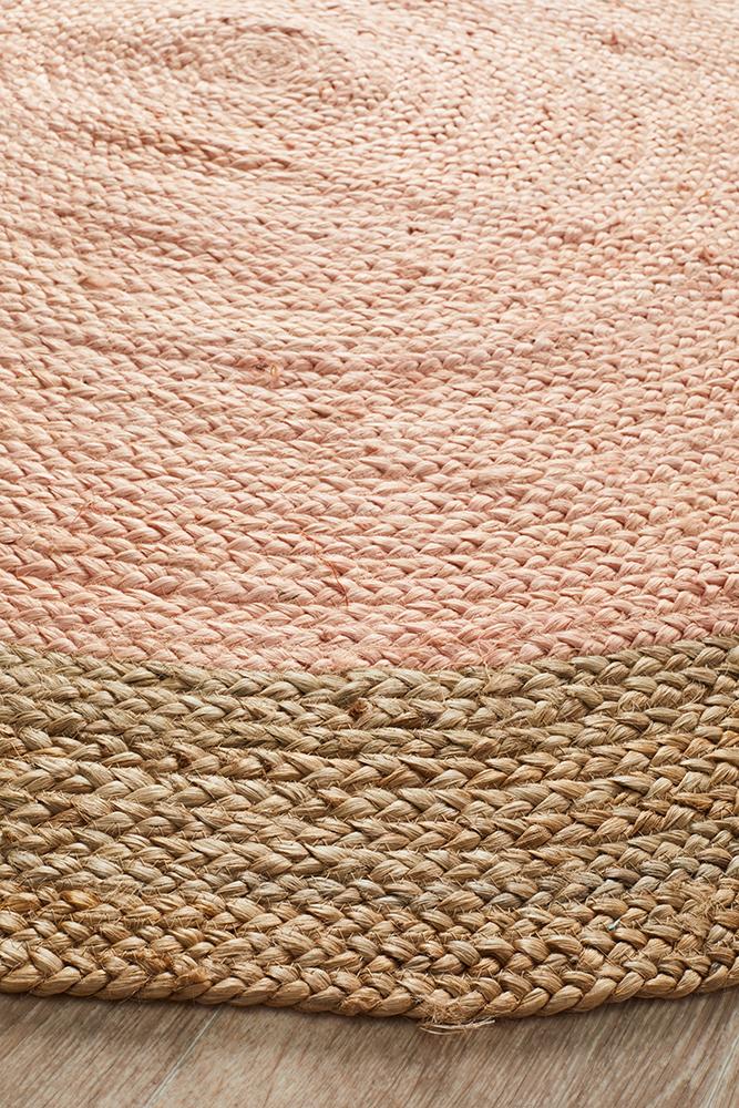 Round Jute Rug | Pink