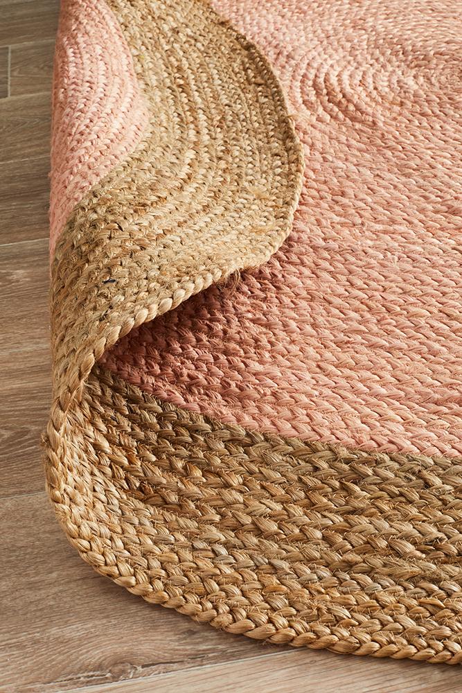 Round Jute Rug | Pink